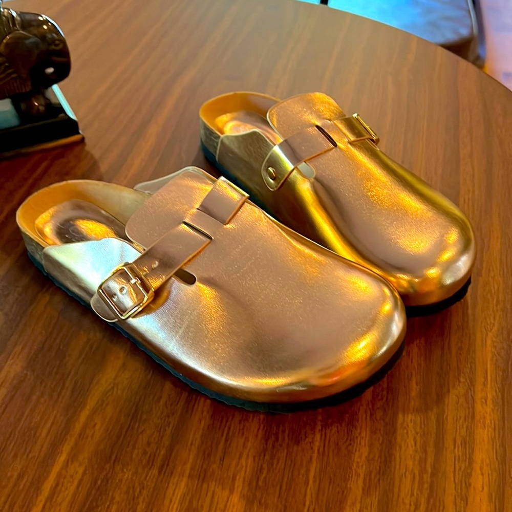 NEW without box slip on rose gold mules size 7 - Picture 1 of 5